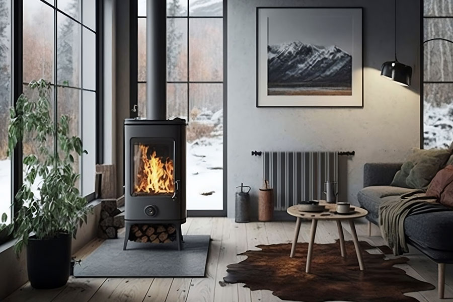 Kaminofen mit Brennholz – Wärme im Winter