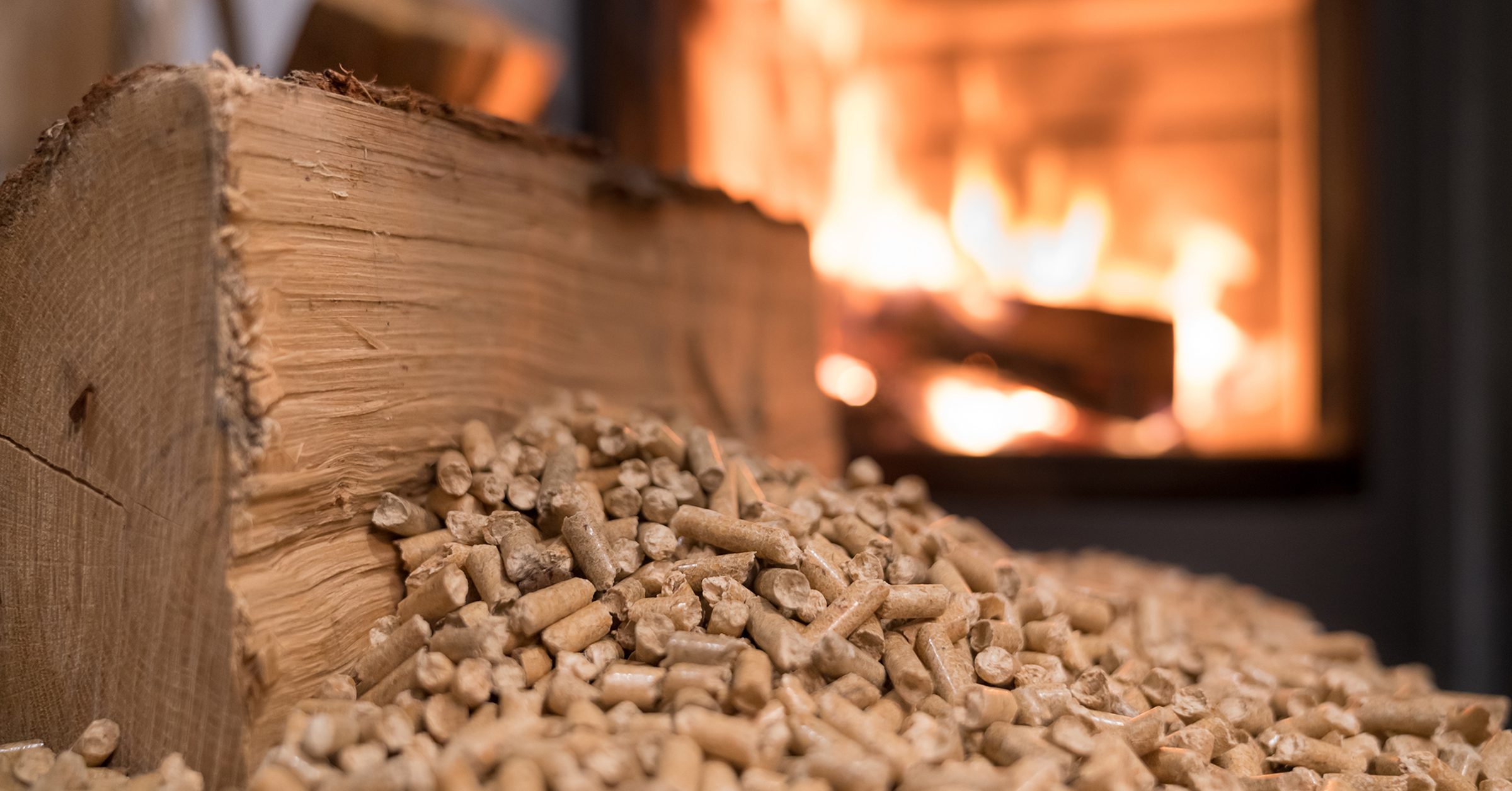 Holzpellets in Nahaufnahme